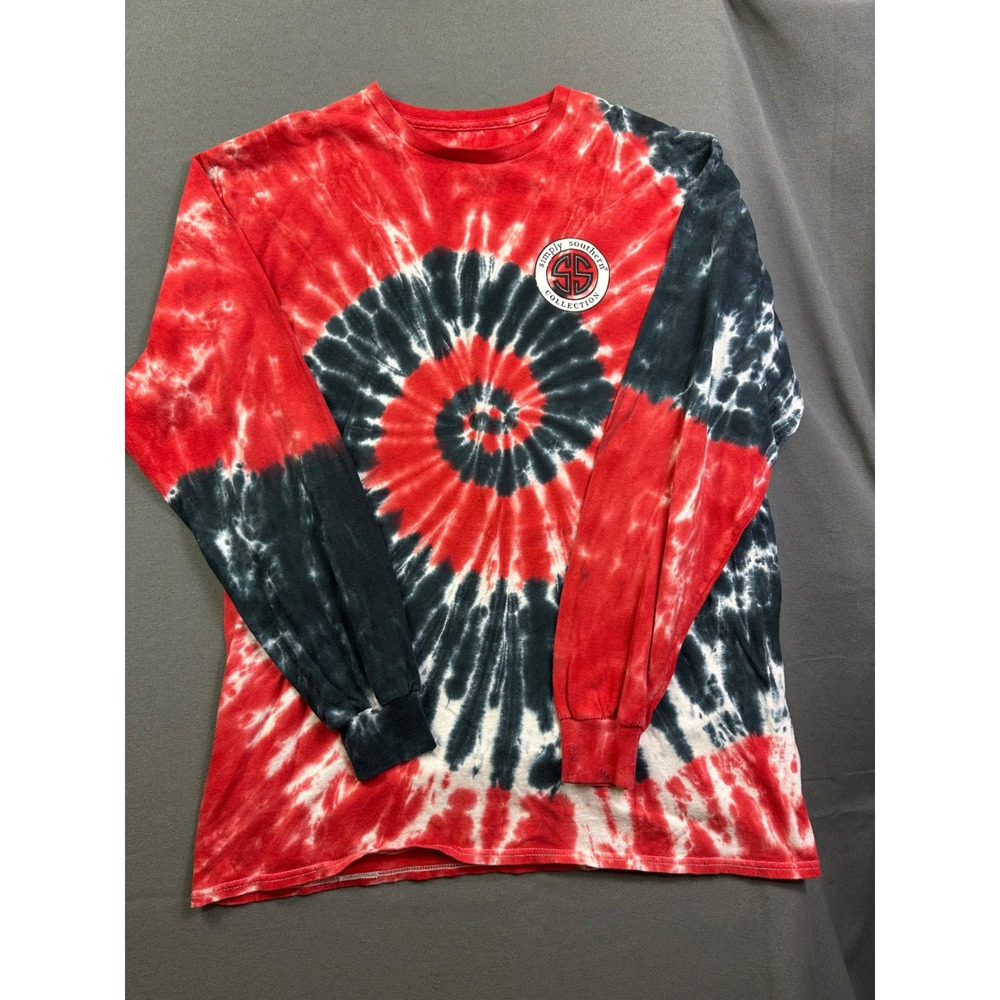 Simply Southern Christmas Dog Tie Dye Long Sleeve Shirt Red Black Large - Picture 10 of 11